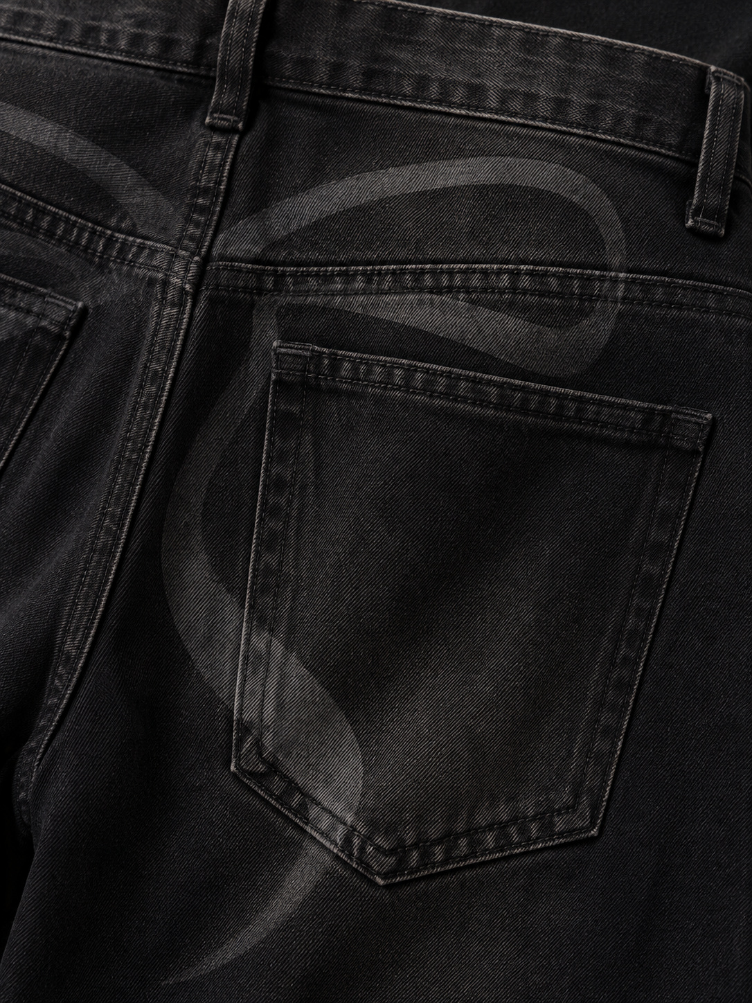 Low Rise Wide Leg Cotton Jeans - Bow Detail