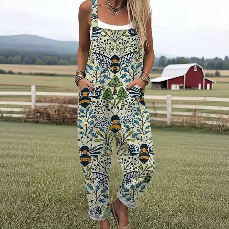 Women's Sleeveless Pocket Overall Romper
