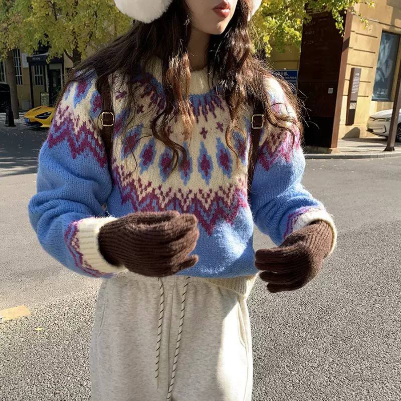 Women's Fair Isle Knit Crew Neck Jumper
