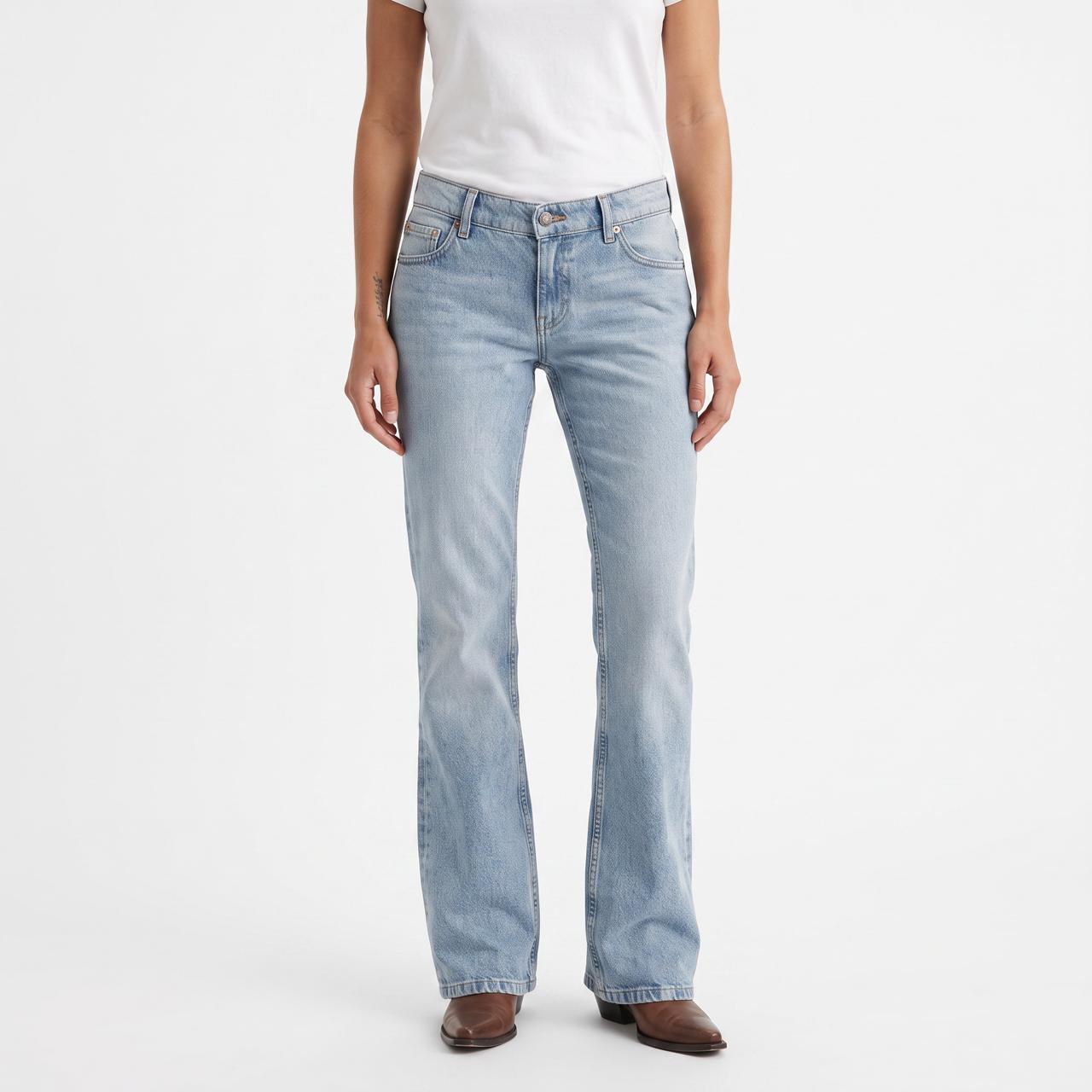 Flared Jeans – Low Rise Cotton Trousers