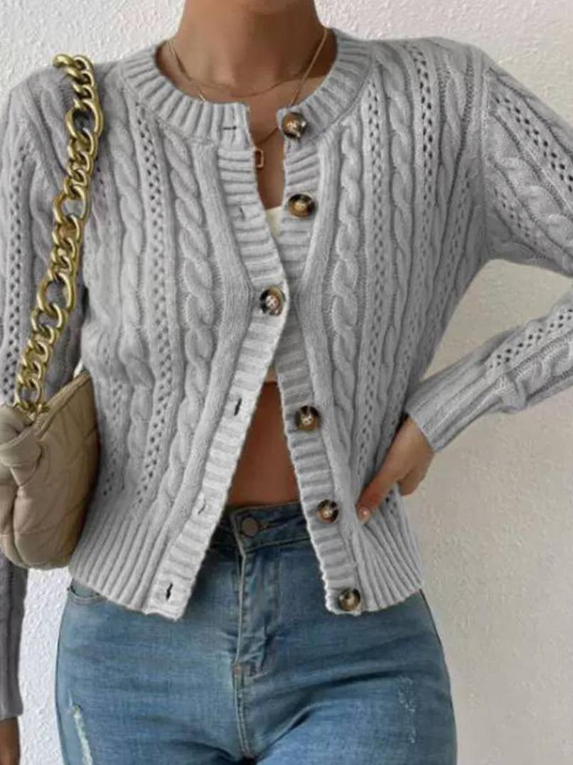 Women's Cable Knit Button Cardigan