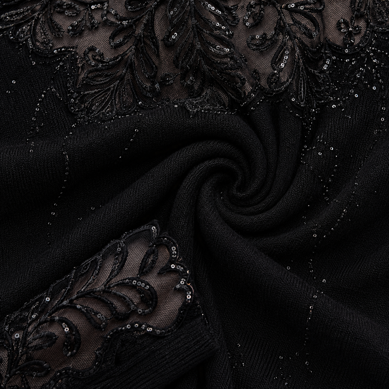 Lace Detail Top - Sheer Floral Lace Neckline & Decorative Embroidery