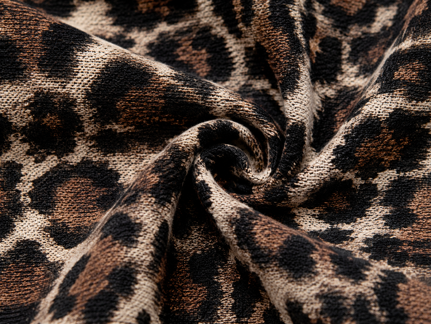 Leopard Bomber Jacket - Ribbed Cuffs and Elasticated Hem