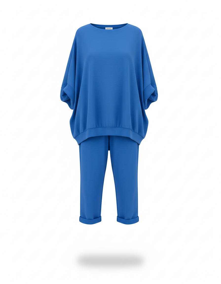 Oversized Sweatshirt & Jogger – Long Sleeve Top & Cropped Jogger Pants Co-Ord Set