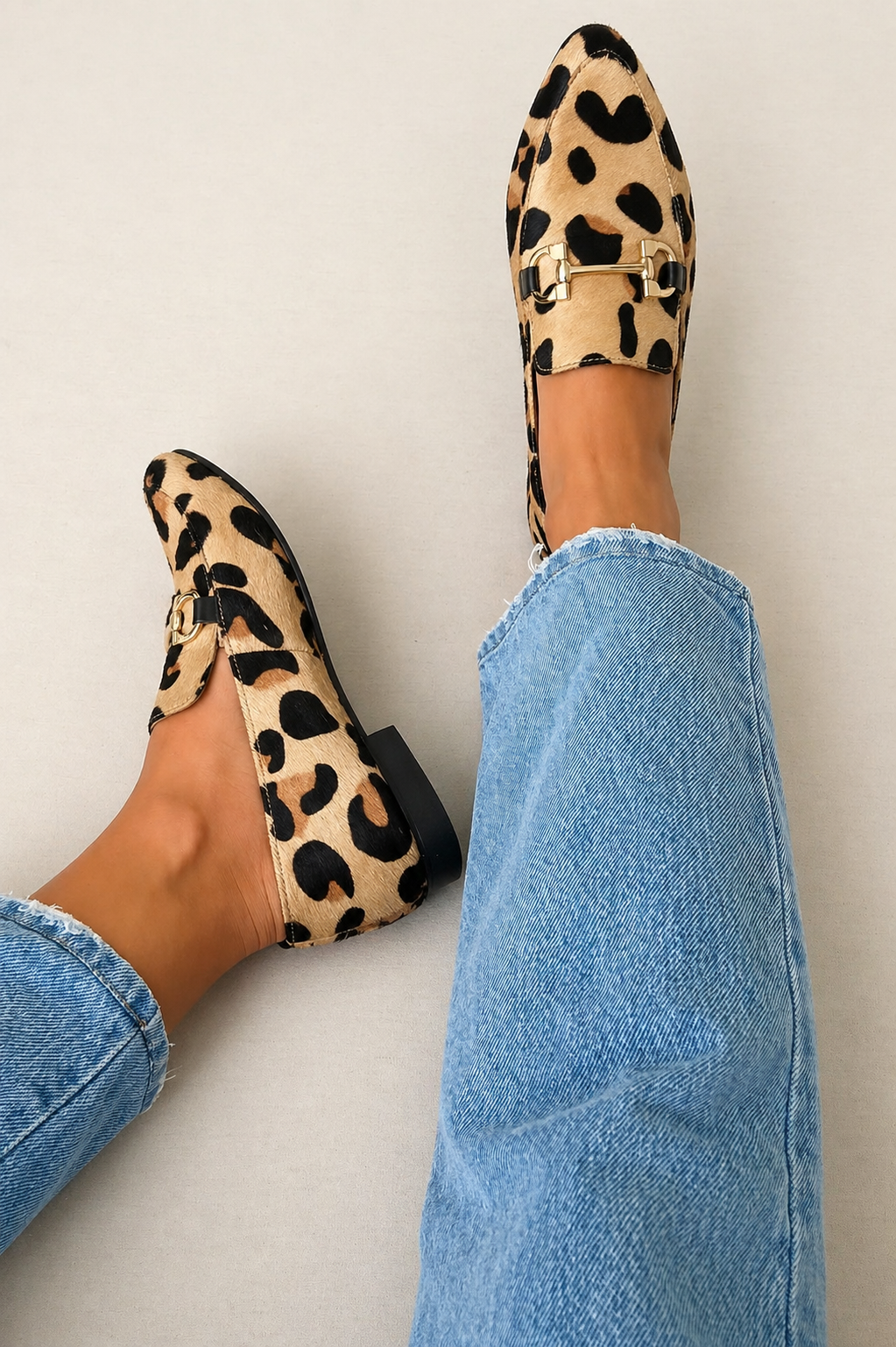 Women's Leopard Print Flat Loafers