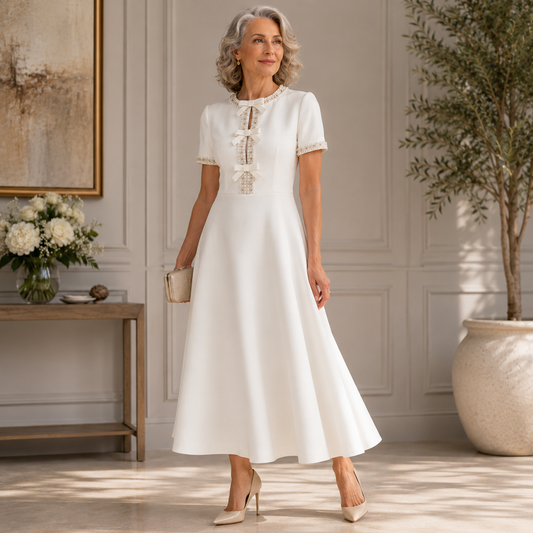 Women's Elegant Bow Tie Maxi Dress