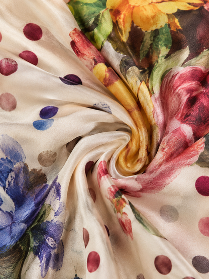 Women's Vintage Floral Patchwork Bodycon Midi Dress