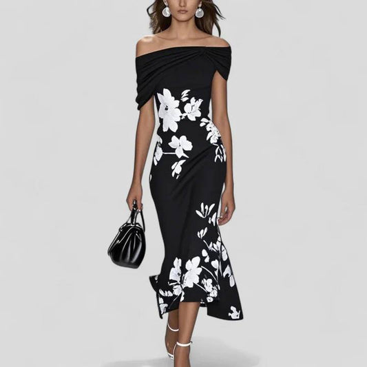 Women's Floral Off Shoulder Maxi Dress