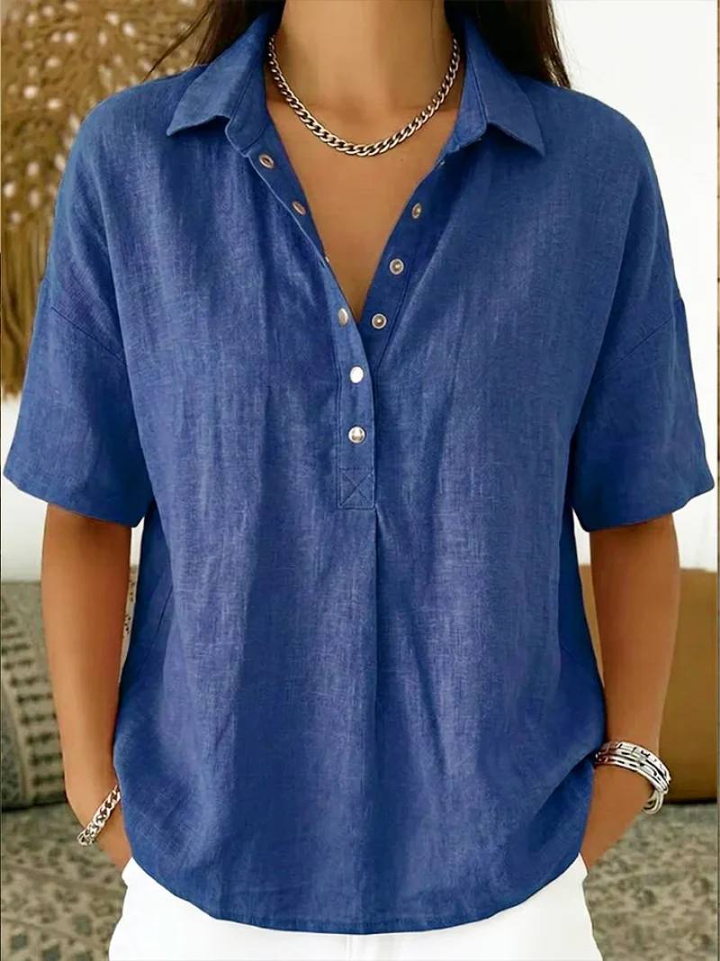 Women's Relaxed Fit Short Sleeve Blouse