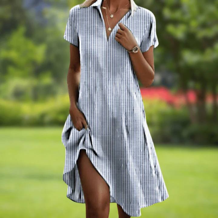 Women's Bohemian V-Neck Printed Midi Dress