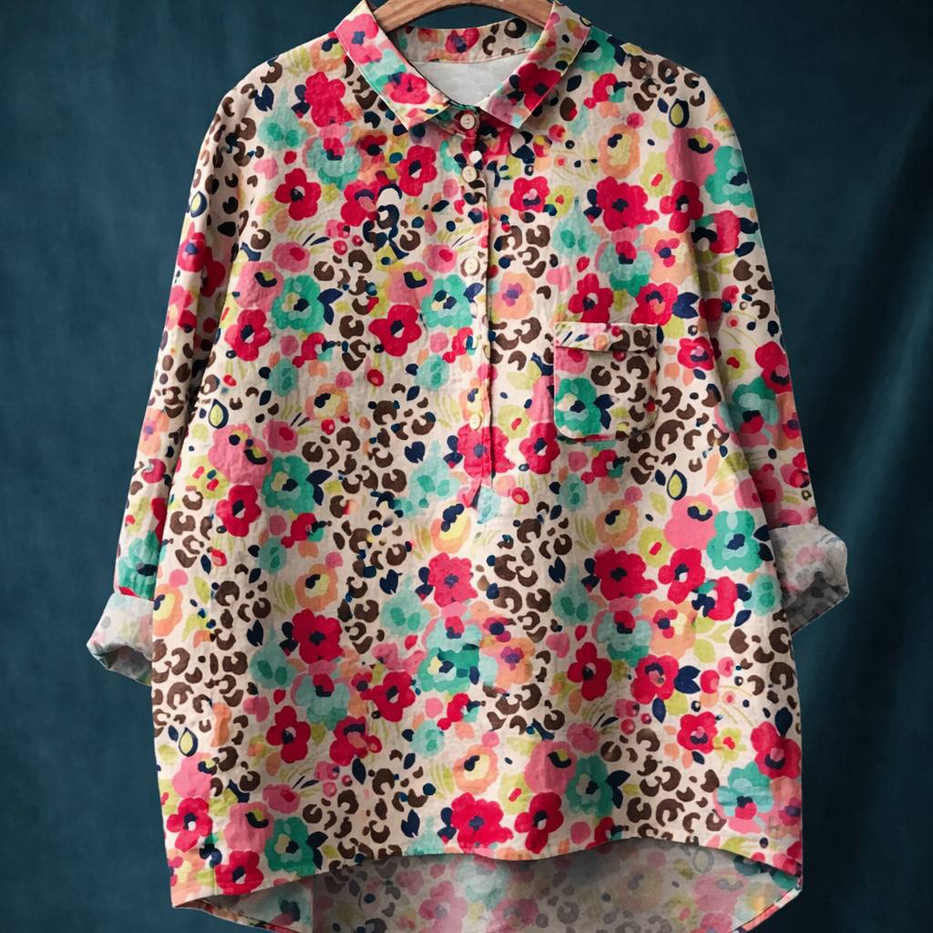 Women's Oversized Linen Long Sleeve Shirt