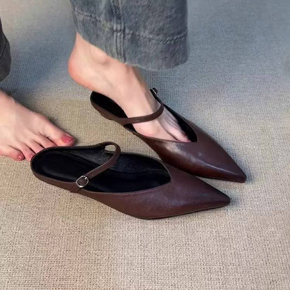 Women's Mary Jane Leather Flats