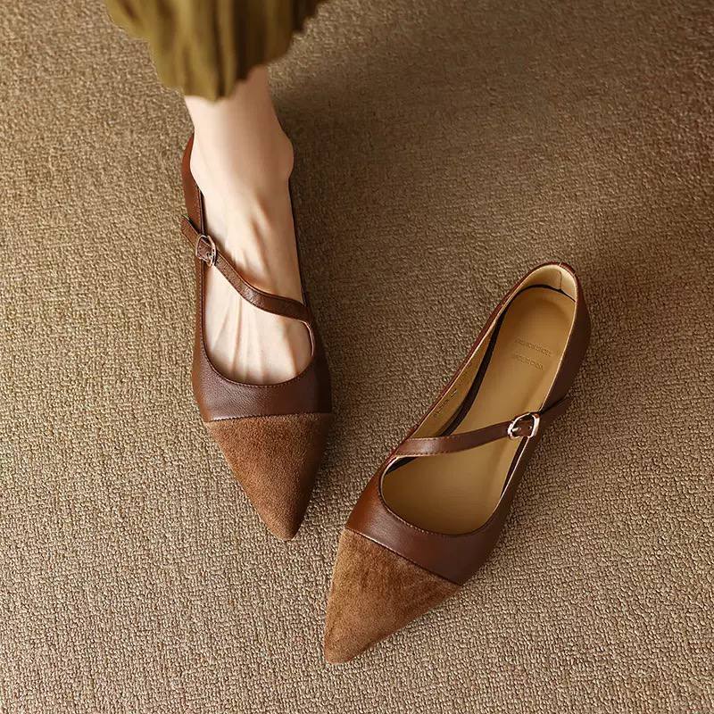 Women's Pointed Toe Mary Jane Flats