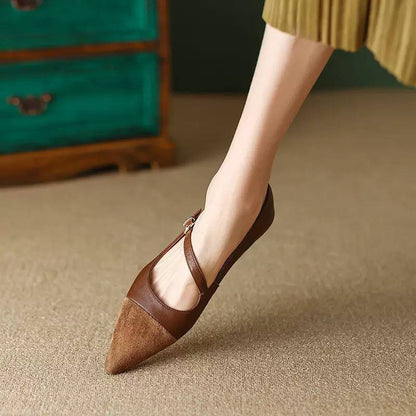 Women's Pointed Toe Mary Jane Flats