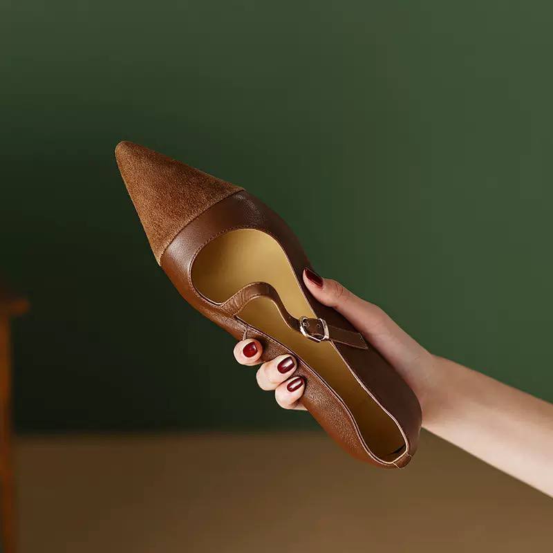 Women's Pointed Toe Mary Jane Flats