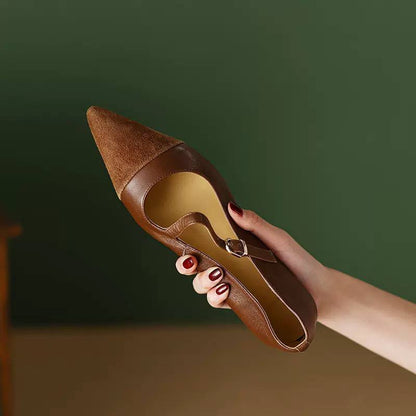 Women's Pointed Toe Mary Jane Flats