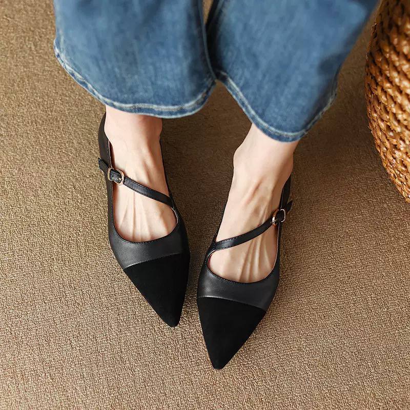 Women's Pointed Toe Mary Jane Flats