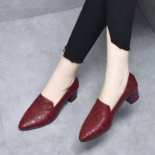 Women's Pointed Toe Block Heel Pumps