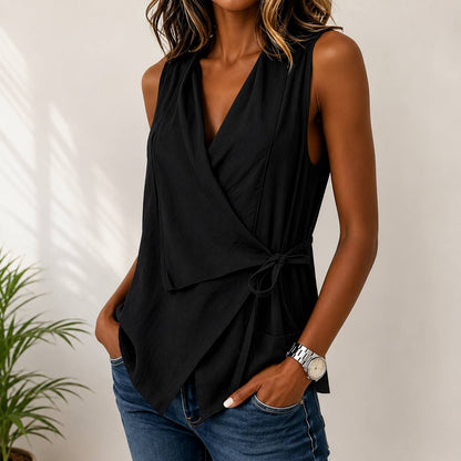 Women's Sleeveless Wrap Tie Top