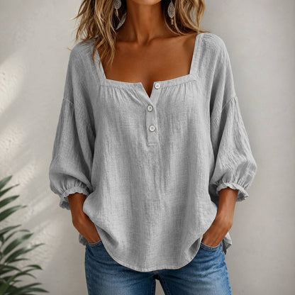 Women's Oversized Button Detail Blouse