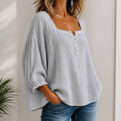 Women's Oversized Button Detail Blouse