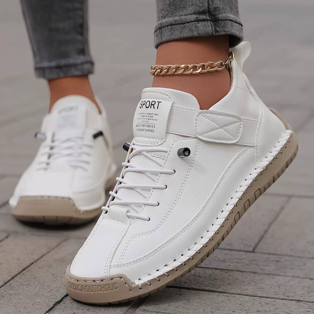 Women's Casual Leather Trainers