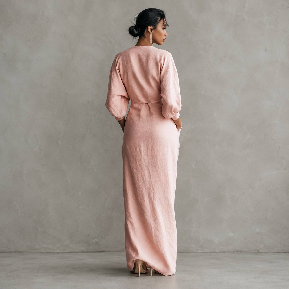 Women's Ruched Wrap Maxi Dress