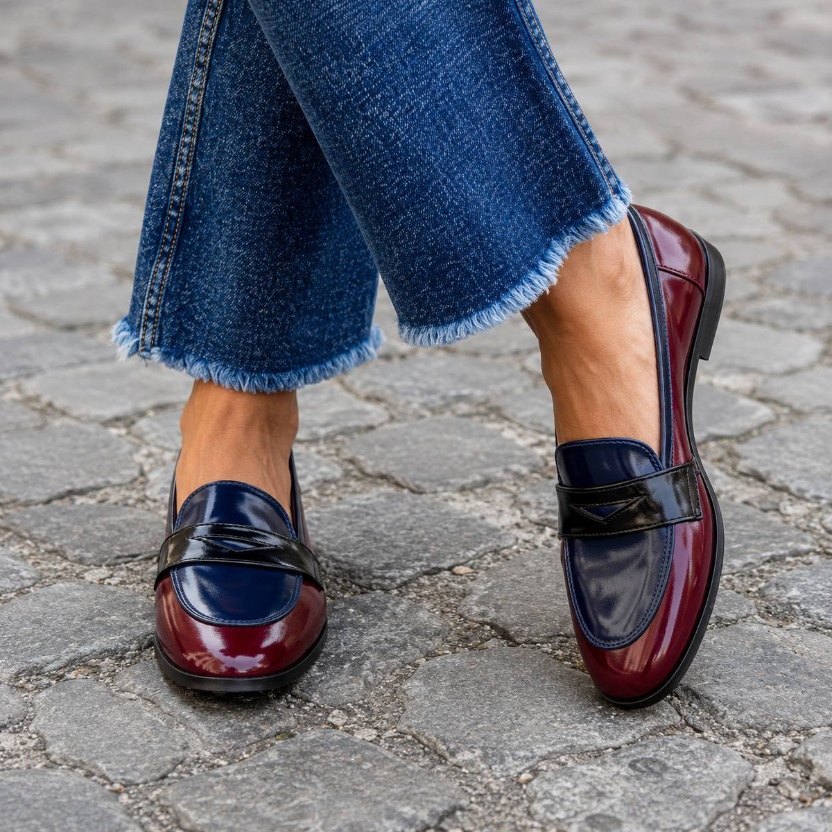 Women's Classic Two Tone Penny Loafers