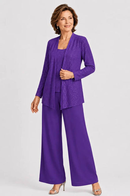 Women's Three Piece Shimmer Lounge Set