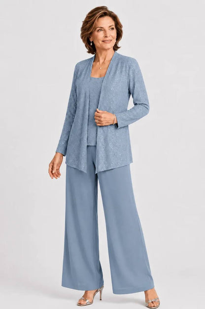 Women's Three Piece Shimmer Lounge Set