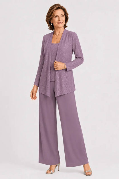 Women's Three Piece Shimmer Lounge Set