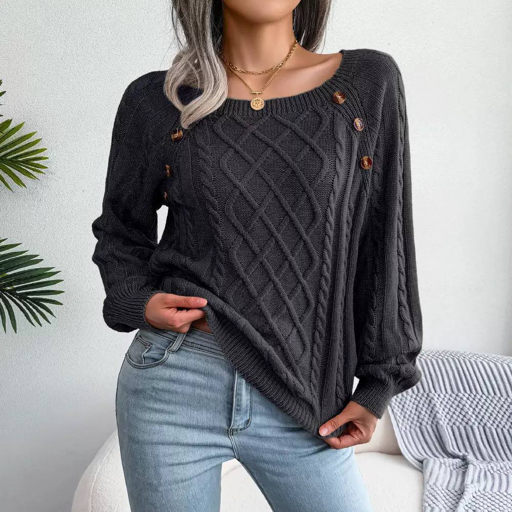 Women's Cable Knit Off Shoulder Sweater