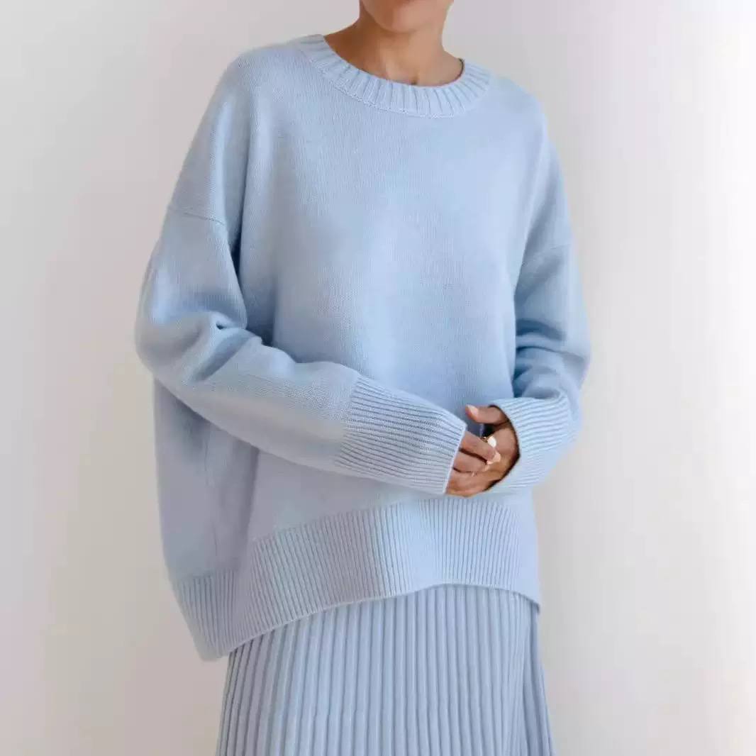 Women's Oversized Crew Neck Knit Sweater