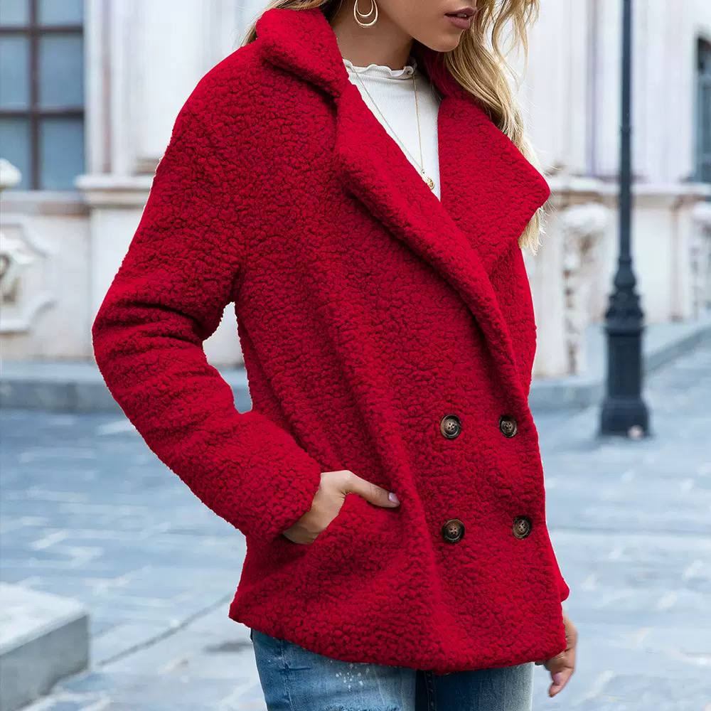 Women's Teddy Fleece Button Coat