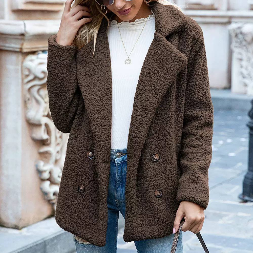 Women's Teddy Fleece Button Coat