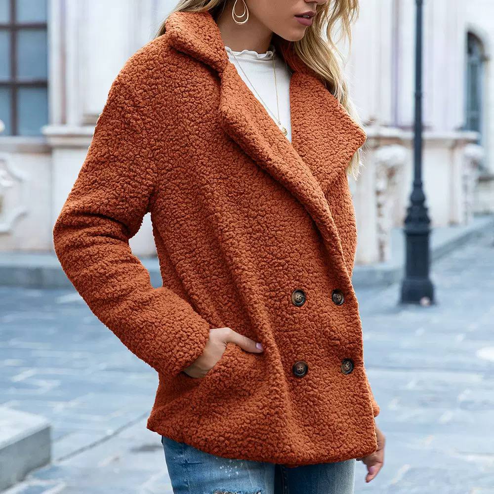 Women's Teddy Fleece Button Coat