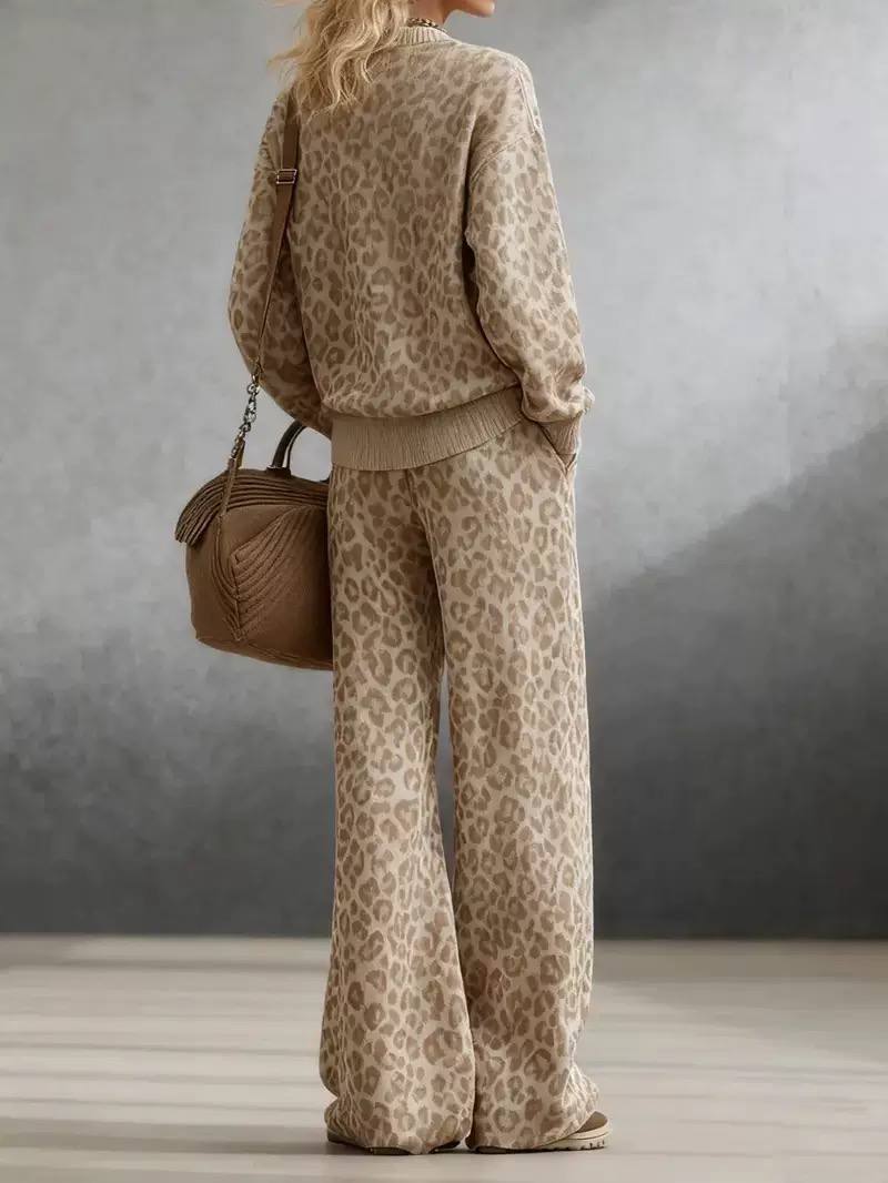Women's Leopard Knit Lounge Set