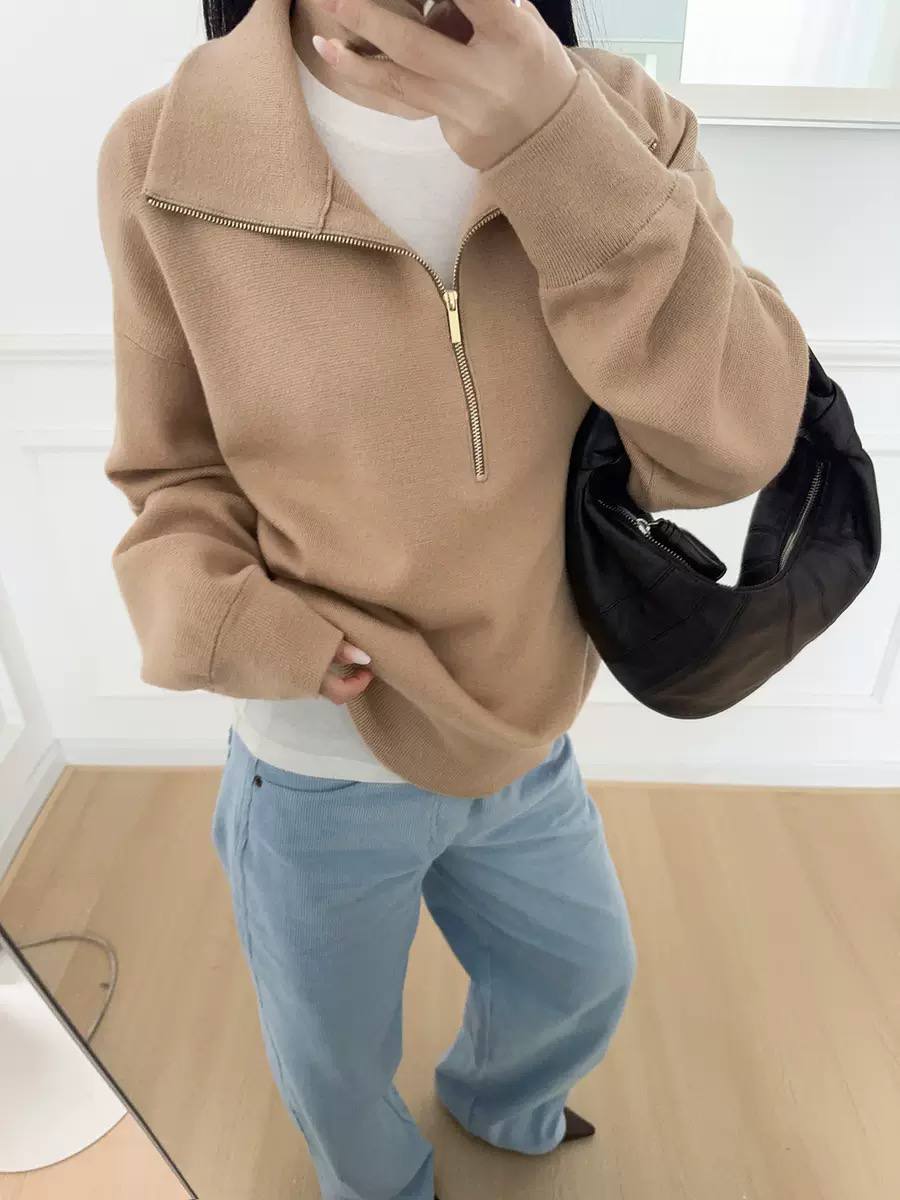 Women's Quarter Zip Knit Sweater