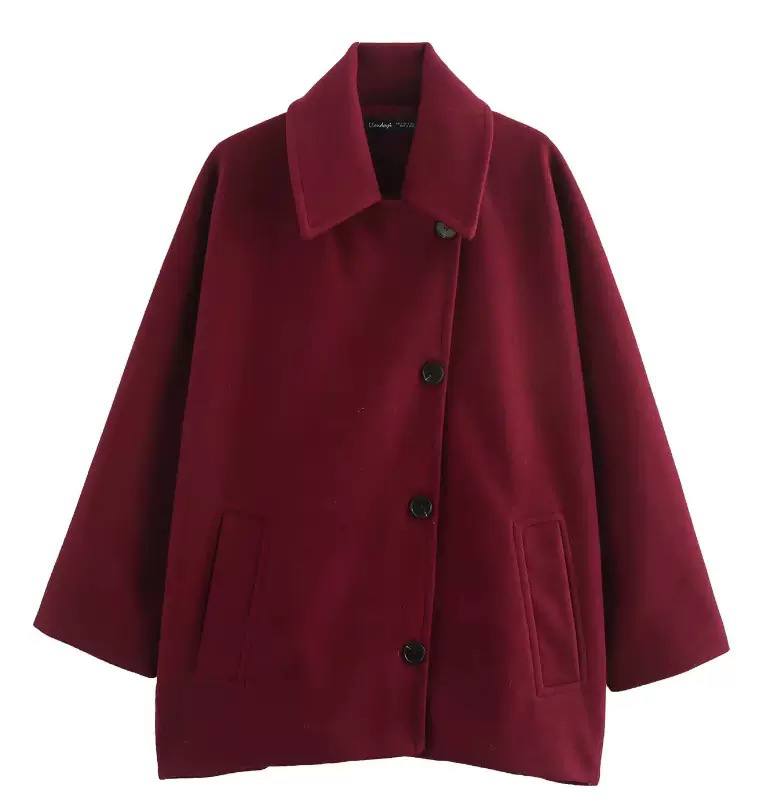 Casual Button-Up Jacket – Relaxed Fit with Turn-Down Collar & Front Pockets