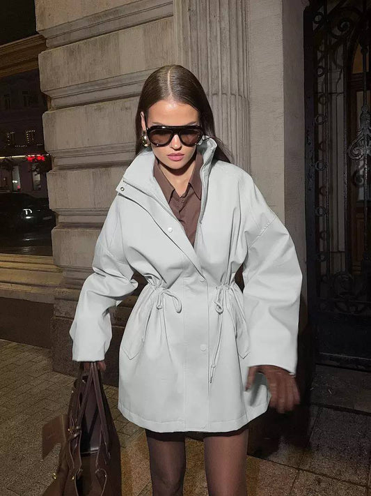 Utility Jacket – Adjustable Drawstring Waist & Oversized Fit