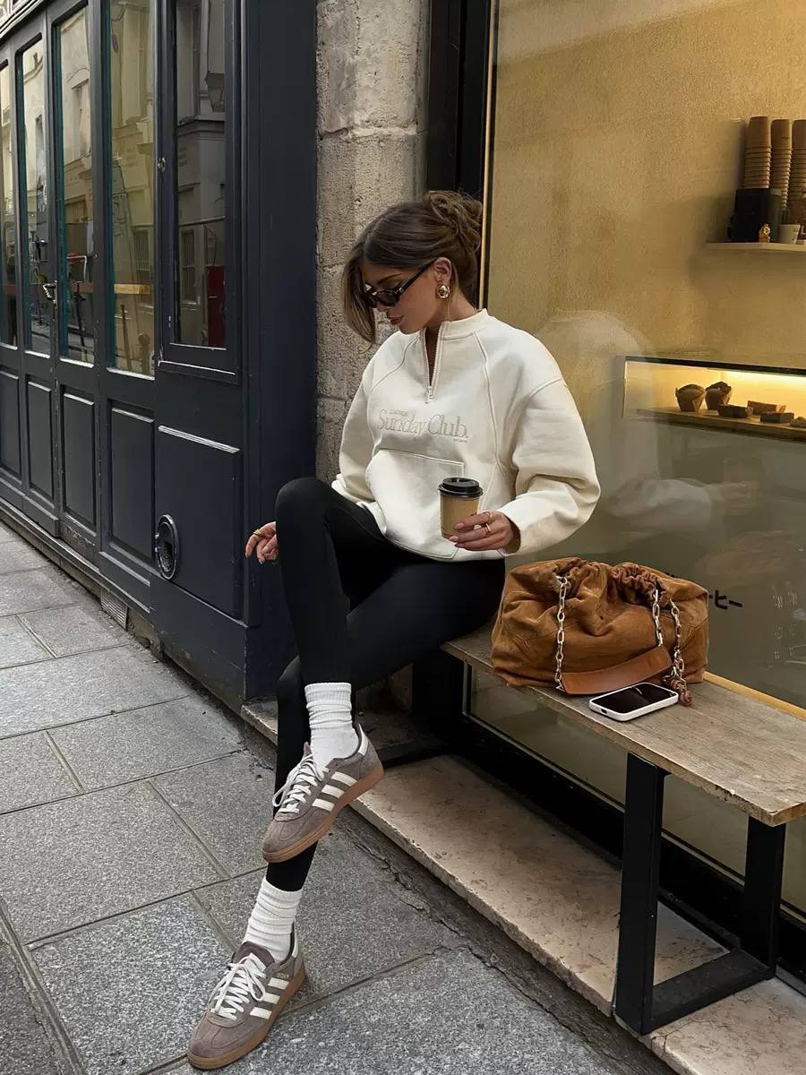 Quarter Zip Oversized Cotton Sweatshirt