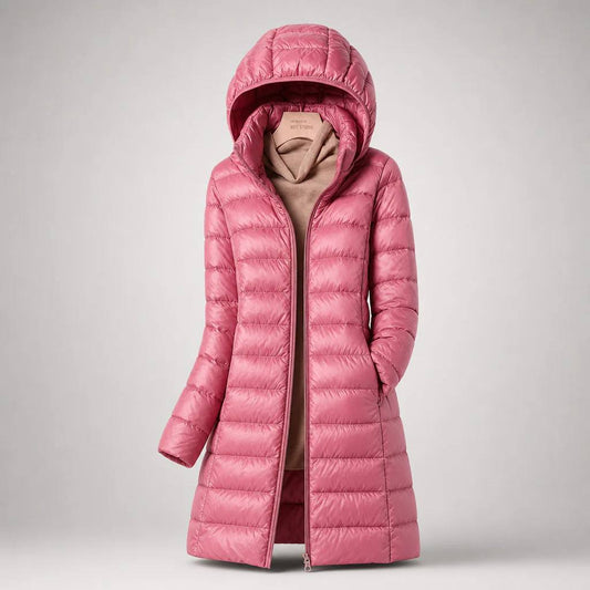 Long Puffer Coat - Removable Hood