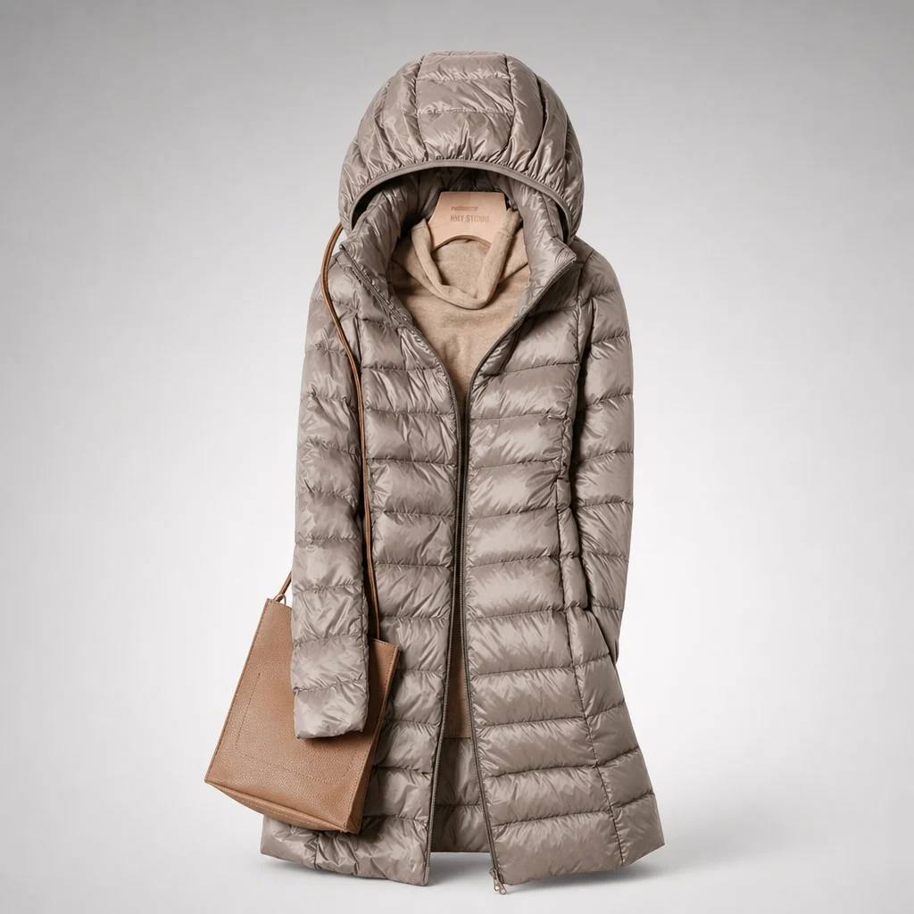 Long Puffer Coat - Removable Hood