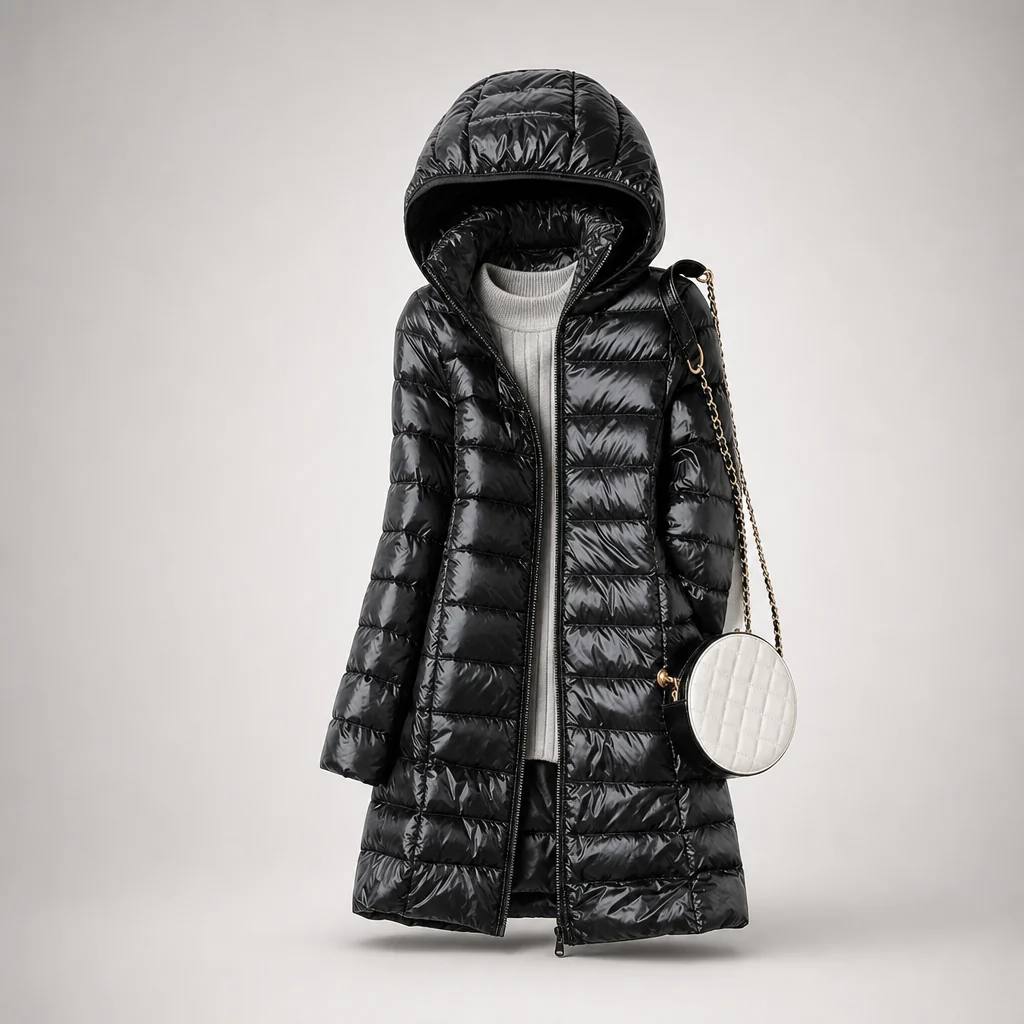 Long Puffer Coat - Removable Hood