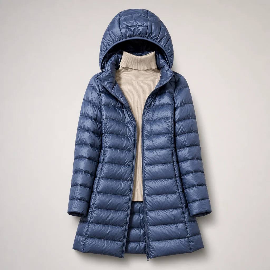 Long Puffer Coat - Removable Hood