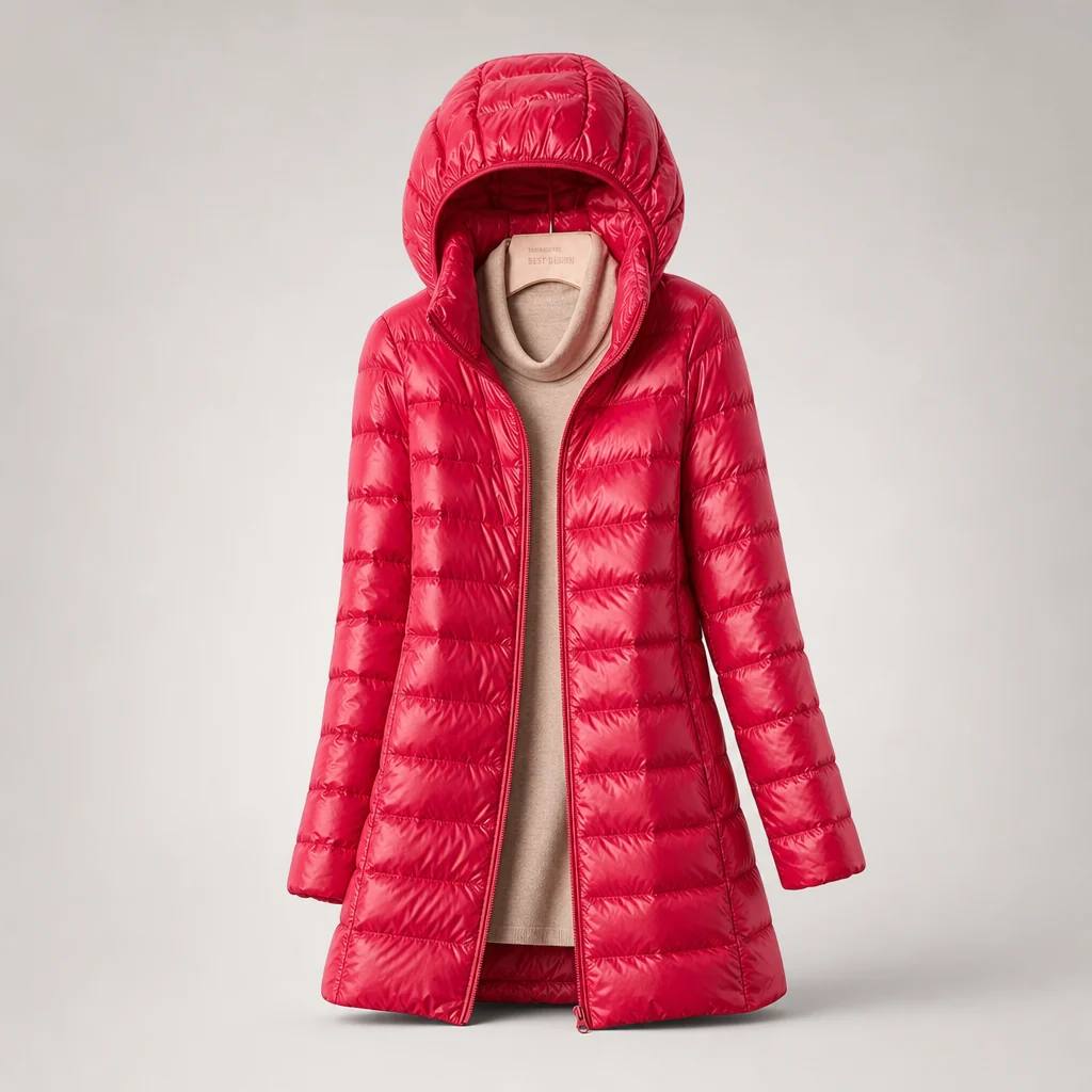 Long Puffer Coat - Removable Hood