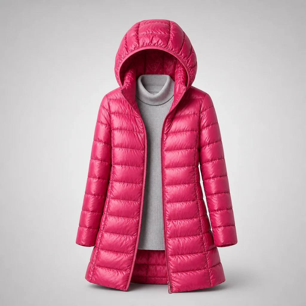 Long Puffer Coat - Removable Hood