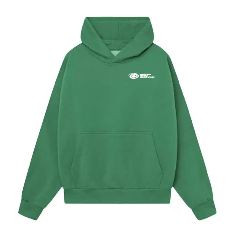 Oversized Graphic Print Hoodie - kangaroo pocket
