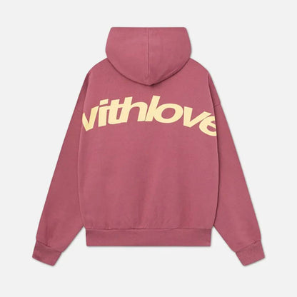 Oversized Graphic Print Hoodie - kangaroo pocket