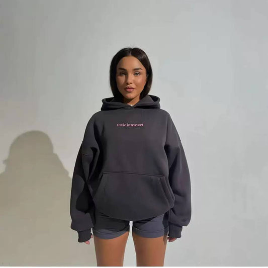 Oversized Graphic Hoodie – Casual Pullover Sweatshirt with Kangaroo Pocket